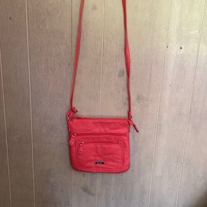 Red leather purse